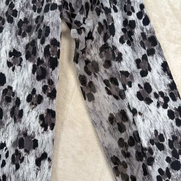 IBKUL Icefil COOL Le Leopard Animal Print Mock Neck Long Sleeve Top Size XXL 2X - Picture 3 of 8